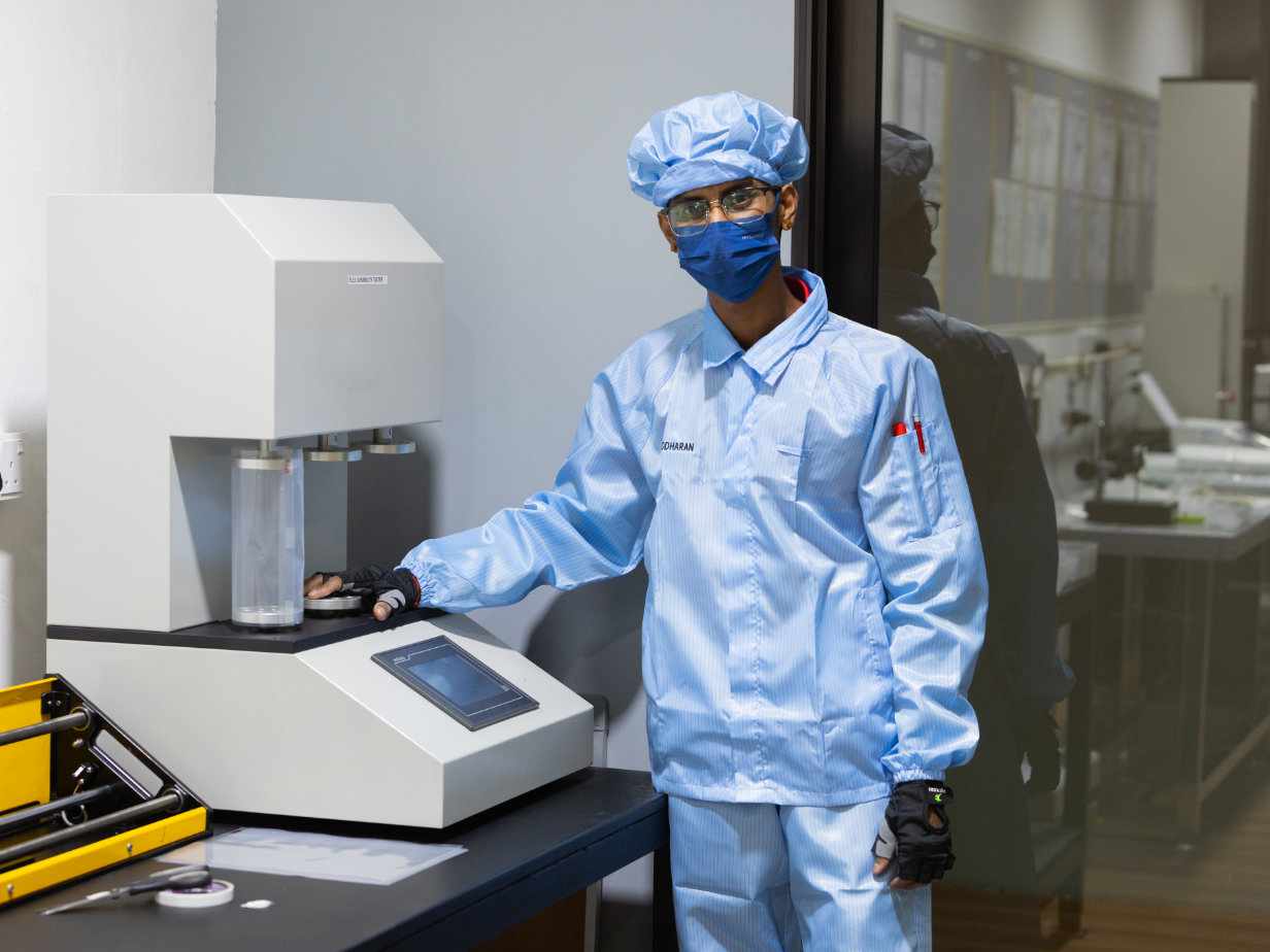 Powertex employee in the lab