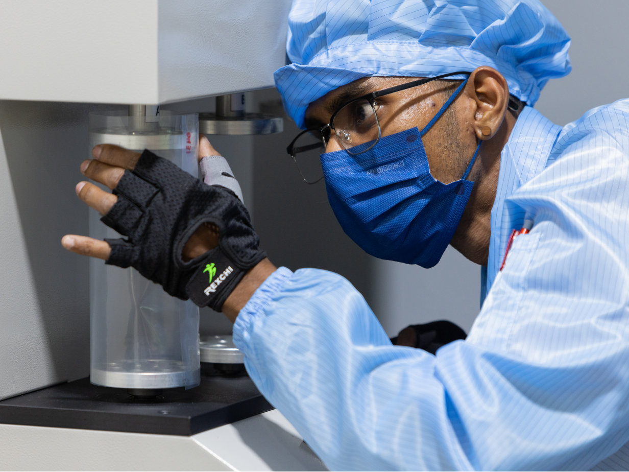 Powertex employee in the lab
