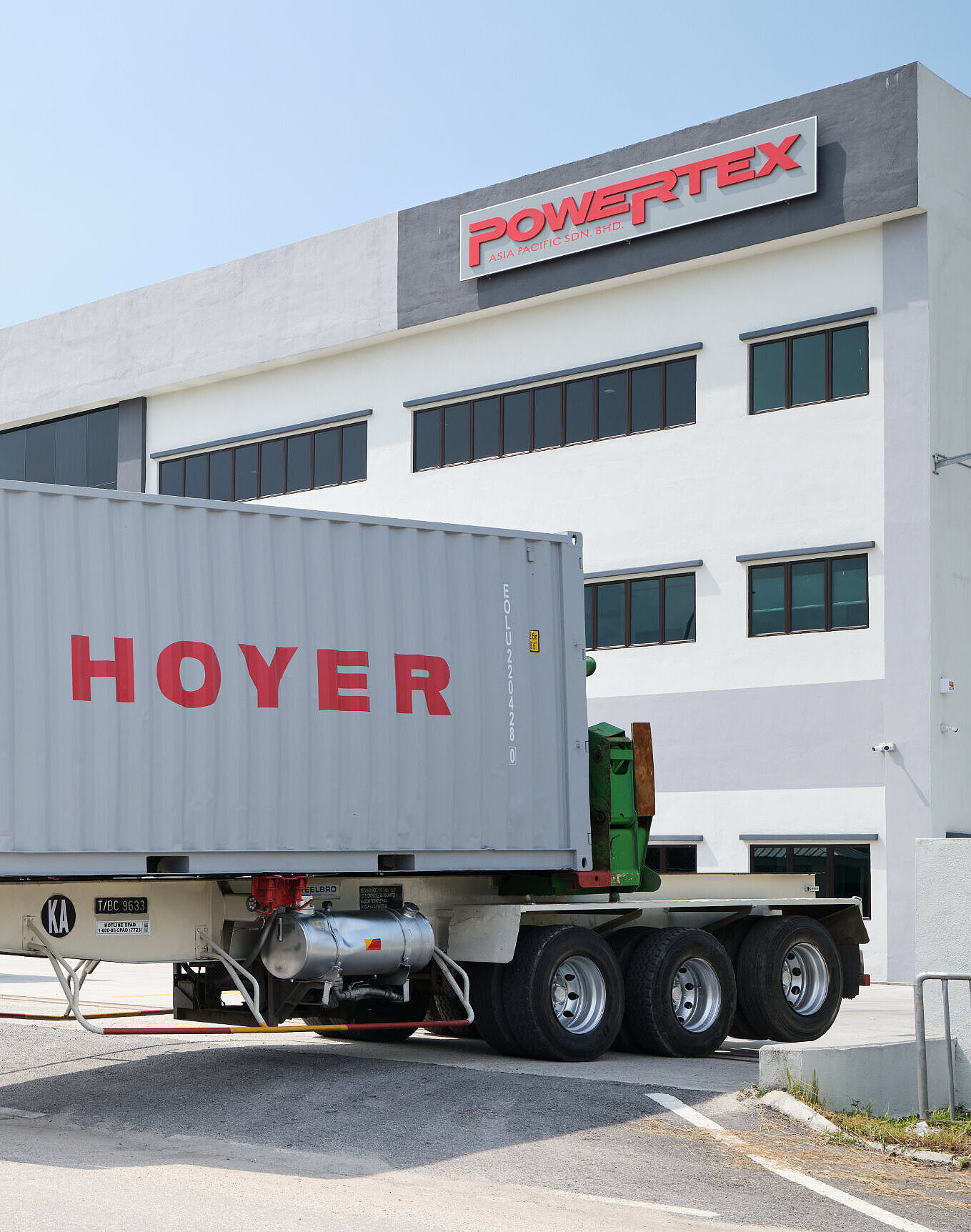 Flexitank in a box container on a truck